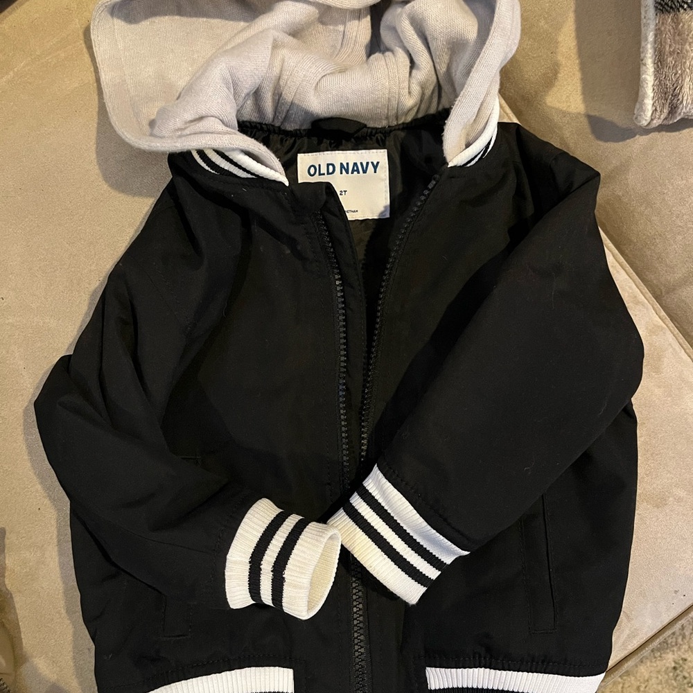 Old Navy Black Jacket with White Trim